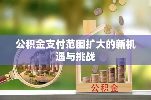 服务公积金支付范围扩大的新机遇与挑战