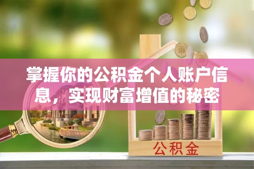 服务掌握你的公积金个人账户信息，实现财富增值的秘密