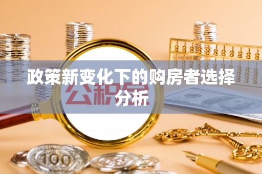 服务政策新变化下的购房者选择分析