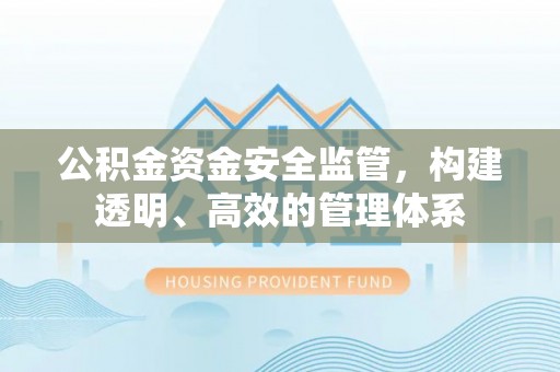 服务公积金资金安全监管，构建透明、高效的管理体系