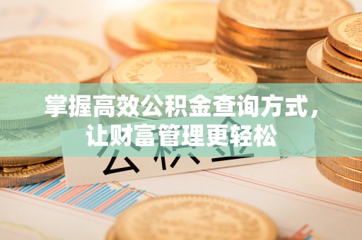 服务掌握高效公积金查询方式，让财富管理更轻松