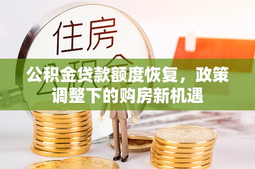 服务公积金贷款额度恢复，政策调整下的购房新机遇