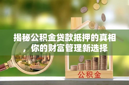 服务揭秘公积金贷款抵押的真相，你的财富管理新选择