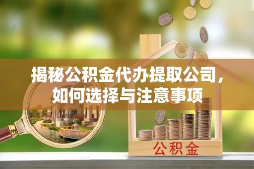 服务揭秘公积金代办提取公司，如何选择与注意事项